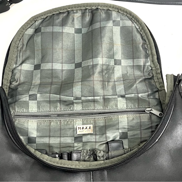 Maxx New York Black 100% Cow Leather Purse Shoulder Bag - Picture 3 of 14